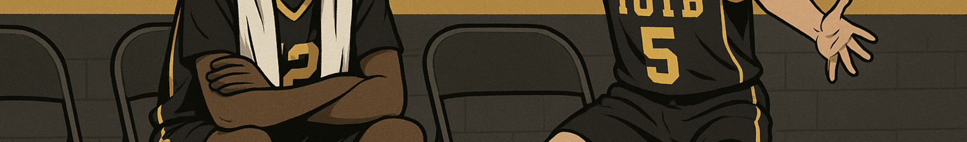 Youth basketball players on the bench—one cheering, one discouraged—showing the ups and downs of playing time.